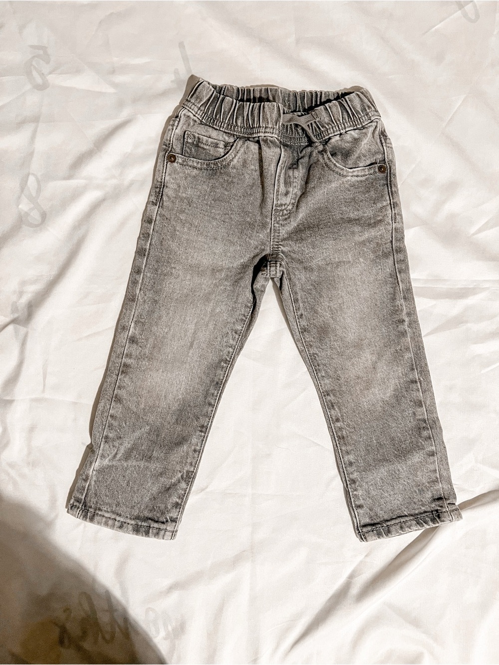 Gap Toddler Elastic Waist Grey Denim Slim Fit Jeans Size 2T